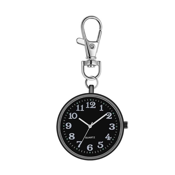 UDIYO Fashion Unisex Round Dial Quartz Analog Nurse Medical Keychain Pocket Watch