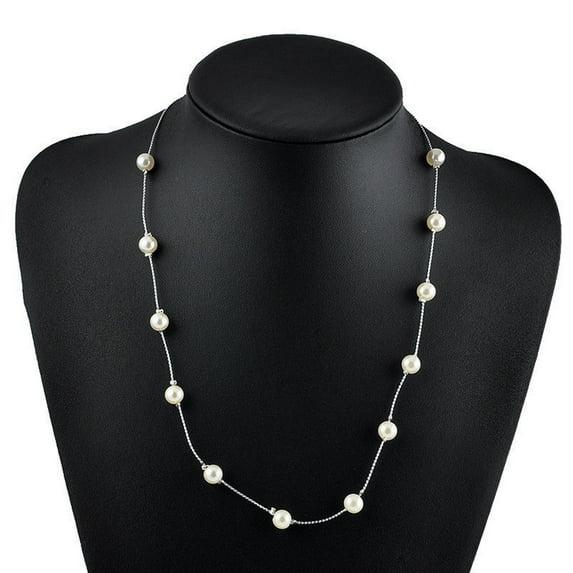 UDIYO Fashion Women Faux Pearl Charm Pendant Chain Choker Short Necklace Jewelry