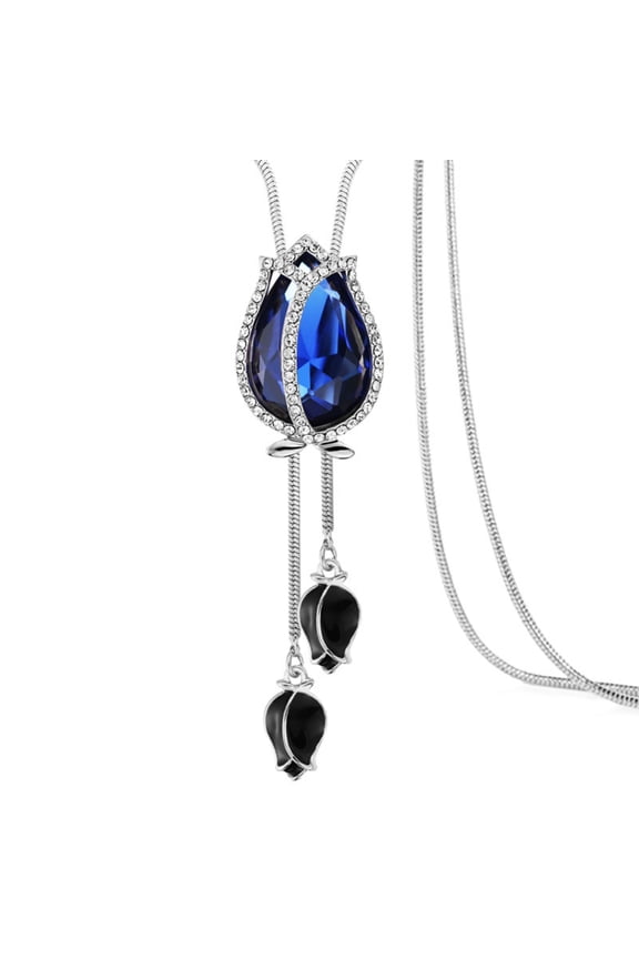 Fashion Women Long Dress Sweater Chain Tulip Pendant Ornament Necklace Jewelry