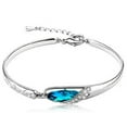 thumbnail image 1 of UDIYO Fashion Women Silver Plated Crystal Chain Bangle Cuff Charm Bracelet Jewelry, 1 of 6