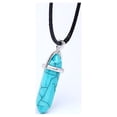 thumbnail image 1 of UDIYO Faux Gemstone Rock Natural Quartz Healing Point Chakra Reiki Pendant Rope Necklace, 1 of 7