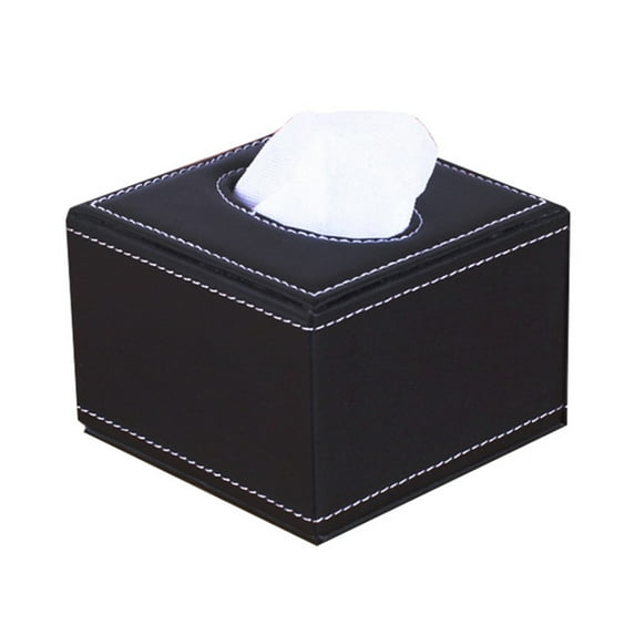 UDIYO Faux Leather Square Paper Holder Tissue Dispenser Storage Box Car Home Decor