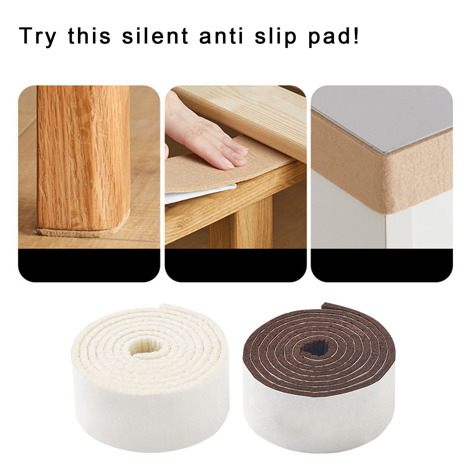 Felt Strips 39inch Self Adhesive Black Furniture Felt Pads Roll Anti Scratch Heavy Duty 3mm Thick Floor Protector for Rocking Chair for Hardwood Floor Walmart