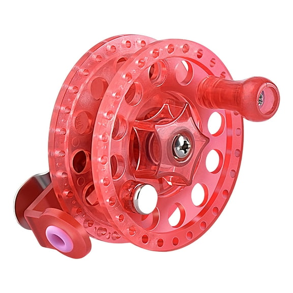 UDIYO Fishing Reel Star Shape Button Quick Release Left/Right Interchangeable. Portable Flexible High Speed Plastic Hand Rod Fish Line Transparent Fly Fishing Reel Fishing Gear