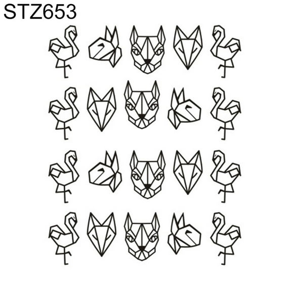 UDIYO Floral Feather Simple Drawing Women Nail Sticker Decal Beauty DIY Manicure Tools