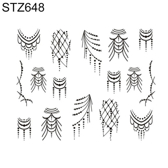 UDIYO Floral Feather Simple Drawing Women Nail Sticker Decal Beauty DIY Manicure Tools