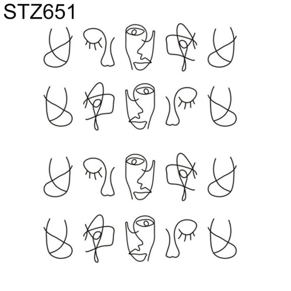 UDIYO Floral Feather Simple Drawing Women Nail Sticker Decal Beauty DIY Manicure Tools