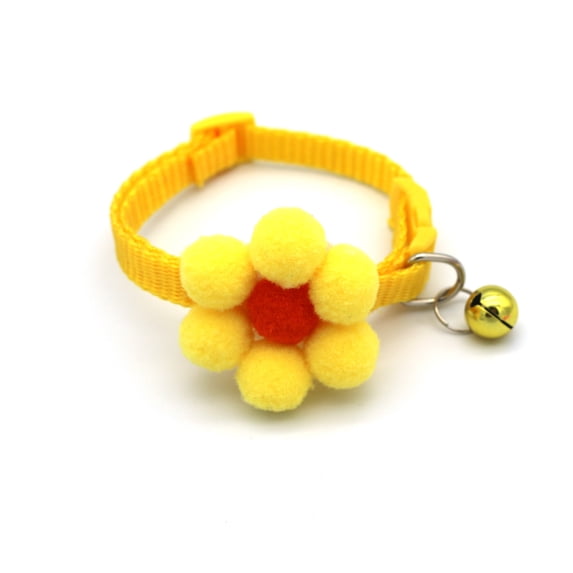UDIYO Flower Dog Collar Breathable Releases Quickly Pet Supplies 3D Floral Dog Collar with Bell for Dog