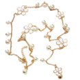 thumbnail image 1 of UDIYO Flower Faux Pearl Sweater Chain Pendant Long Necklace Women Fashion Jewelry, 1 of 6