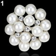 thumbnail image 1 of UDIYO Flower Rhinestone Imitation Pearl Brooch Pin DIY Bridal Wedding Bouquet Decor, 1 of 7