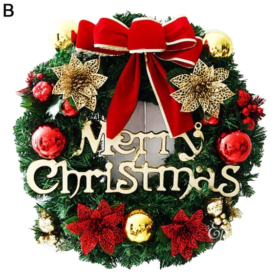 UDIYO Flower Wreath Natural Realistic Looking Faux Silk Flower Decorative Xmas Tree Wreath Ornament for Home