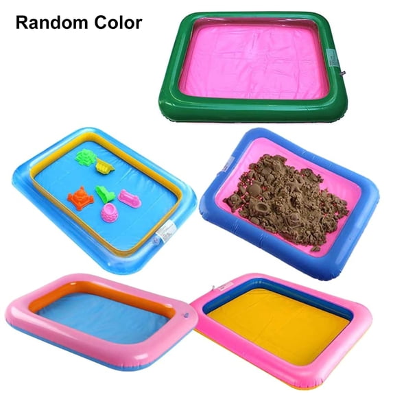 UDIYO Funny Kid Square Inflatable Elevated Large Sandbox Tray Castle Stacking Play Toy