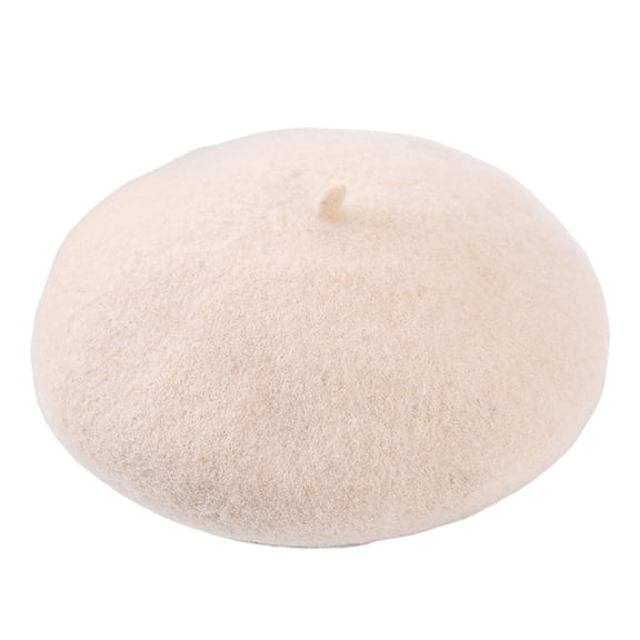 UDIYO Girls Beret No Brim Solid Color Casual Comfortable Breathable Keep Warm Thick Wool Autumn Winter Women Painter Hat Beanie Cap for Trip