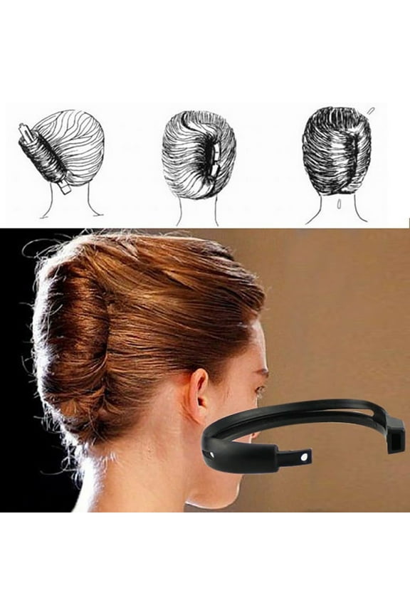 Hair Bun Makers Women Magic Hair Styling Updo Donut Bun Maker Holder Tool Fashion Shaper Twister, Black