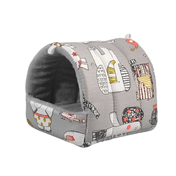 UDIYO Hamster Nest Printing Semi-closed Soft Big Space Comfortable Keep Warm Practical Elephant Pattern Hamster Bed for Winter