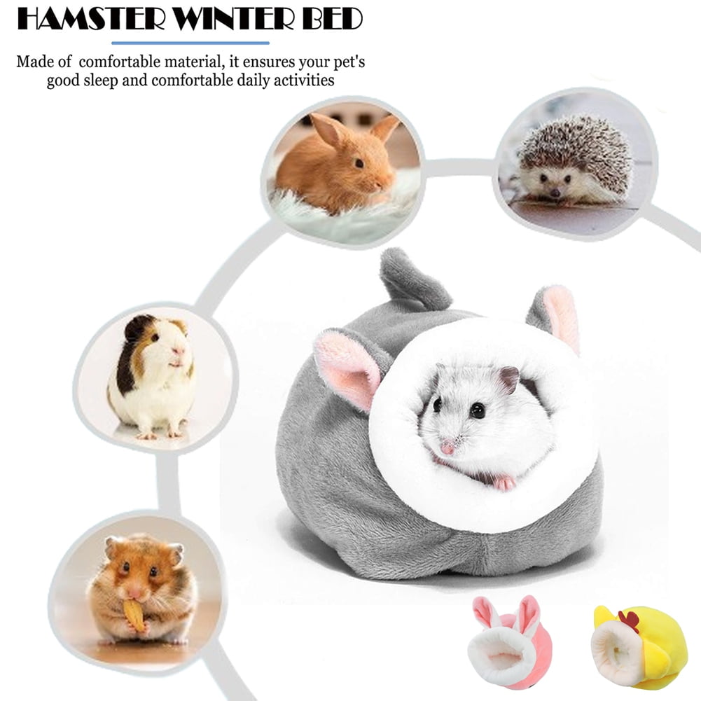 Image showcasing UDIYO Hamster Warm Bed, Cozy Guinea Pig Cave House, Cute Small Animals ...
