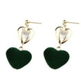thumbnail image 1 of UDIYO Hollow Crown Love Heart Plush Ball Rhinstone Dangle Drop Stud Earrings Women, 1 of 7