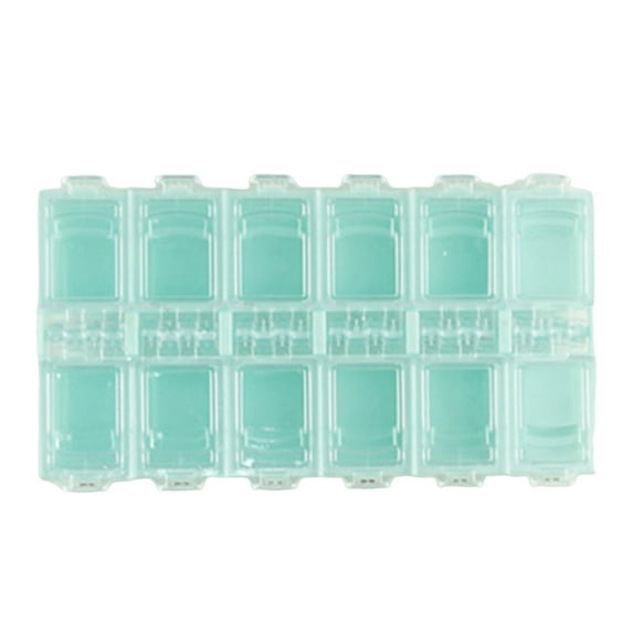 UDIYO Jewelry Container Transparent Vivid Color 12 Grids Dustproof Smooth Edge Save Space Plastic Nail Art Decoration Loose Bead Jewelry Storage Box for Home