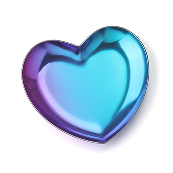 UDIYO Jewelry Tray Heart Shape Smooth Edge Stainless Steel Jewelry Display Tray for Home