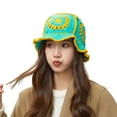 thumbnail image 1 of UDIYO Ladies Knitted Hat Hollow Out Wear-resistant Skin-friendly Crochet Knitting Flower Pattern Knitted Bucket Hat for Outdoor, 1 of 6