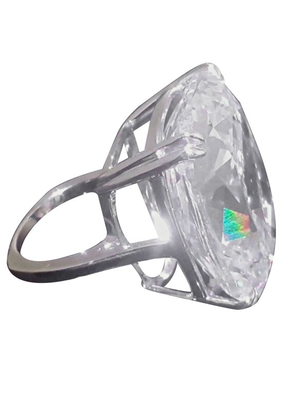 Large Square Cubic Zirconia Finger Ring Luxury Women Proposal Wedding Jewelry
