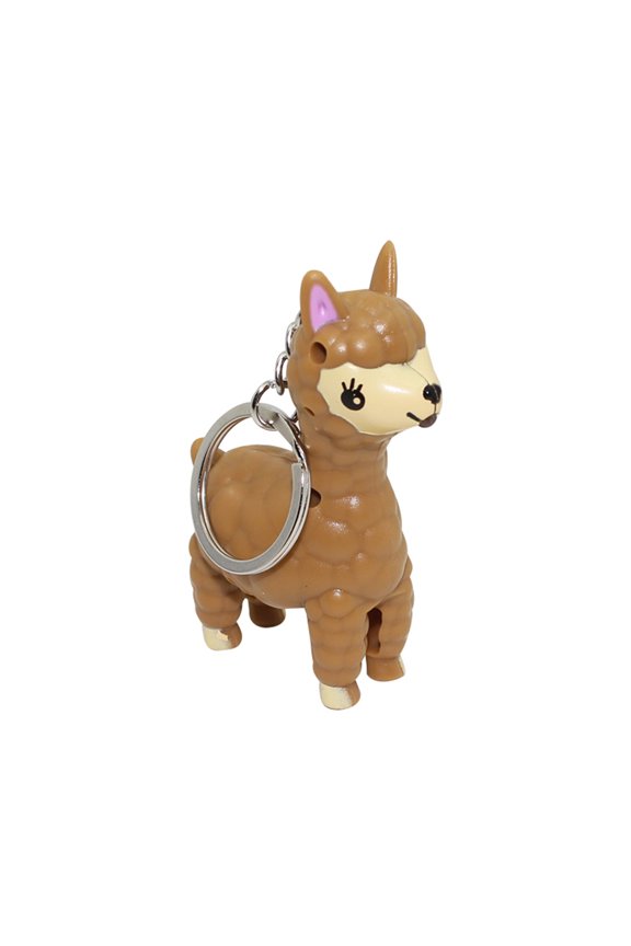 Lovely Alpaca LED Sound Keyring Key Chain Handbag Hanging Decor Kids Toy Gift