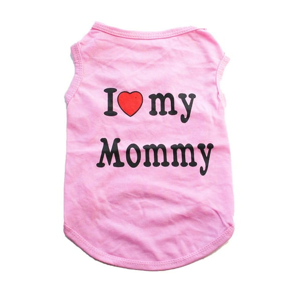 UDIYO Lovely I Love My Daddy Mommy Small Dog Puppy Pet Cotton Clothes Sleeveless Vest