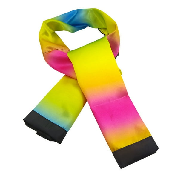 UDIYO Magic Change Color Scarf Black to Rainbow Streamer Trick Stage Magician Props