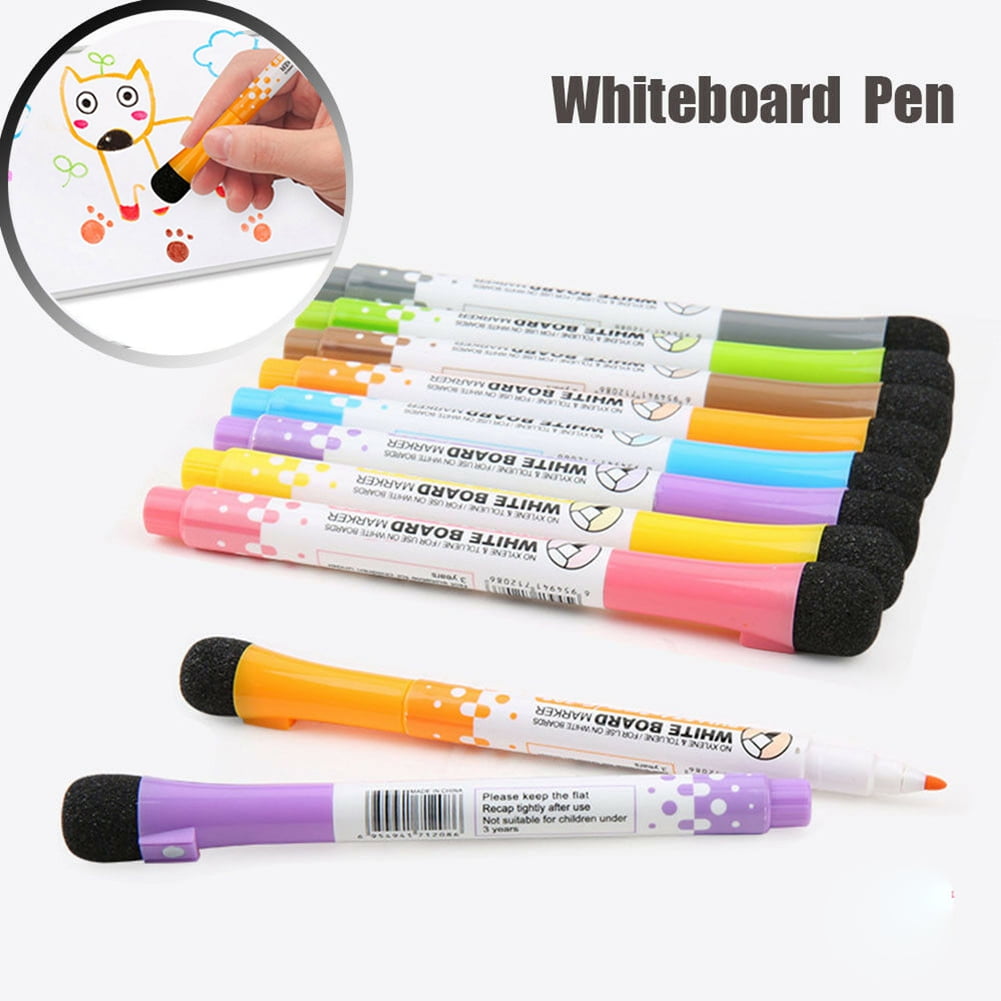 UDIYO Dry Erase Markers, White Board Marker with Eraser Capp