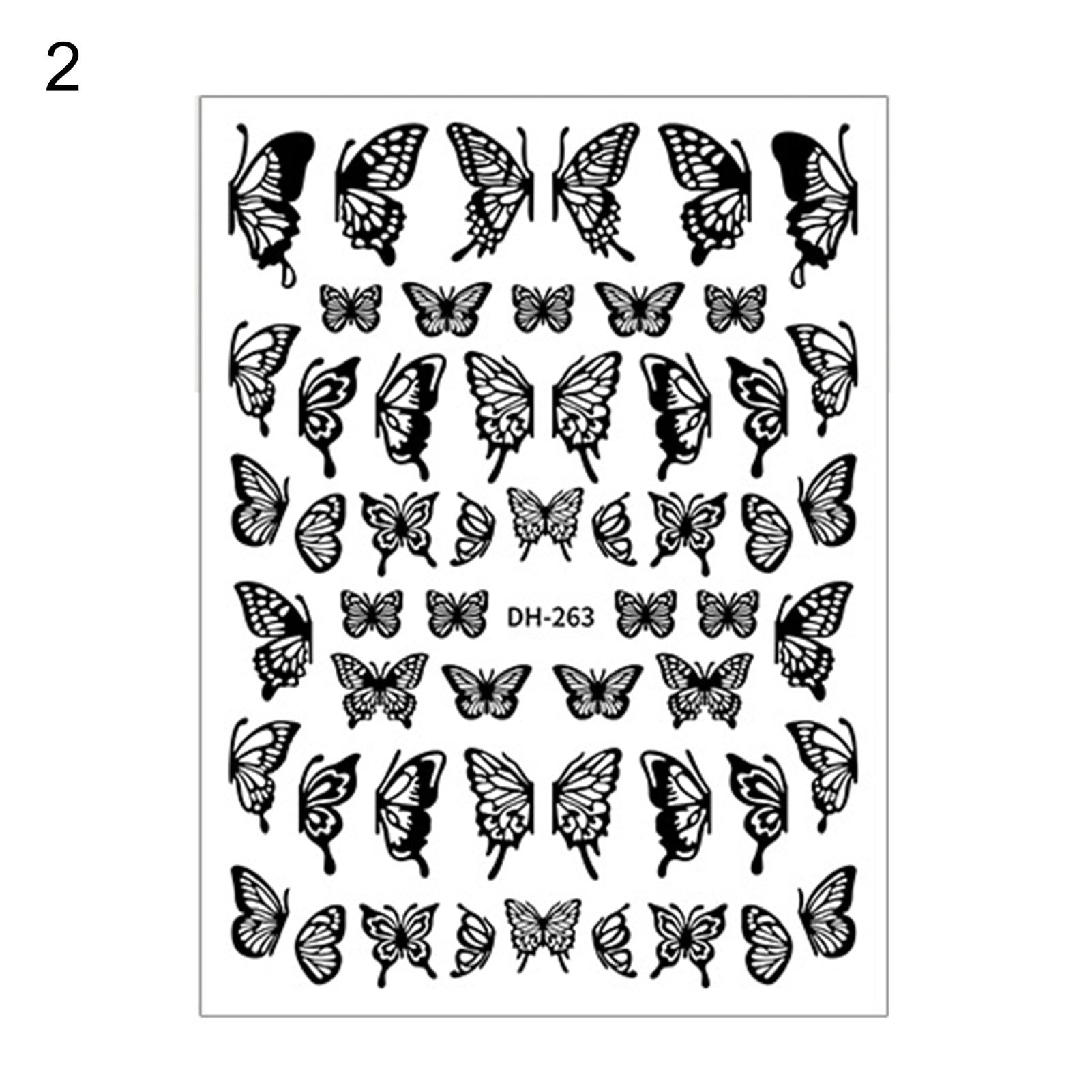 UDIYO Manicure Decal Delicate Exquisite Glue-free Hollow Butterfly Nail ...