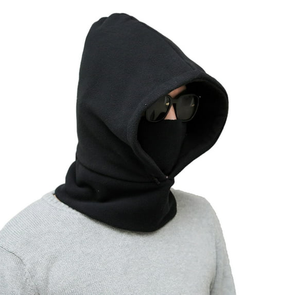 UDIYO Men Beanies Hat Solid Color Ear Polar Fleece Windproof Korean Style Cap Thicken Warm Balaclava for Ski Cycling