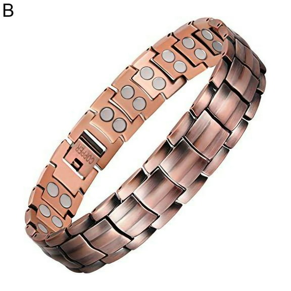 UDIYO Men Bracelet Magnetic Pure Copper Durable Smooth Therapy Bracelet for Daily Wear