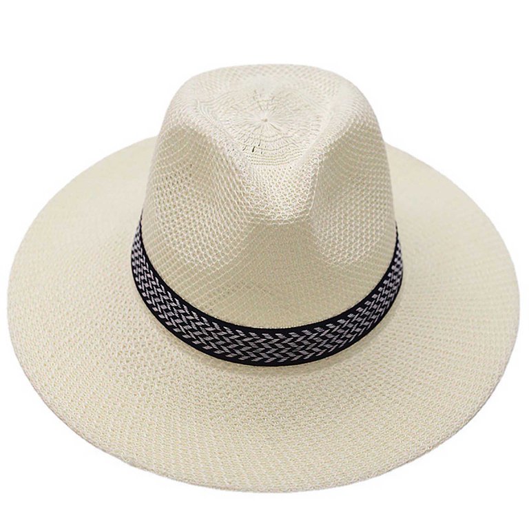 UDIYO Men Wide Brim Straw Panama Roll up Hat Fedora Beach  display picture 3