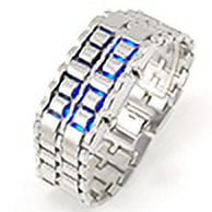 UDIYO Men 's Women 's Stainless Steel LED Digital Quartz Bracelet Watch Wristwatch