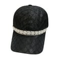 thumbnail image 1 of UDIYO Mesh Sun Hat Adjustable Design Rhinestone Pearl Baseball Hat for Daily Life, 1 of 7