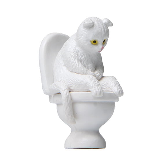 UDIYO Mini Cat Model High Simulation Vivid Expression Decoration Accessories Toilet Miniature Cat Animal Model Toy for Kids