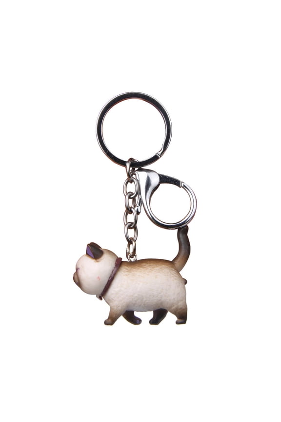 Mini Cute Cartoon Chubby Cat Model Hanging Toy Key Ring Keychain Bag Pendant
