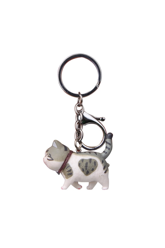 Mini Cute Cartoon Chubby Cat Model Hanging Toy Key Ring Keychain Bag Pendant