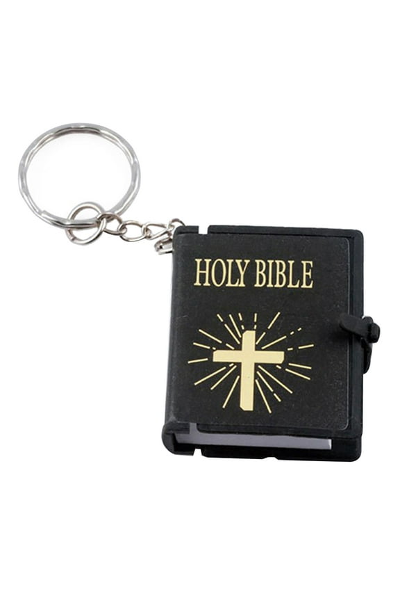Mini Key Chain Holy Bible Cross Pendant Religious Christian Keyring Decor Gift