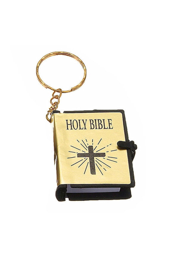 Mini Religious Christian Holy Bible Book Hanging Pendant Keychain Keyring Holder