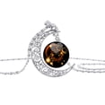 thumbnail image 1 of UDIYO Moon Necklace Shinny Long Chain Simple Inlaid Hollow Moon Pendant for Shopping, 1 of 7