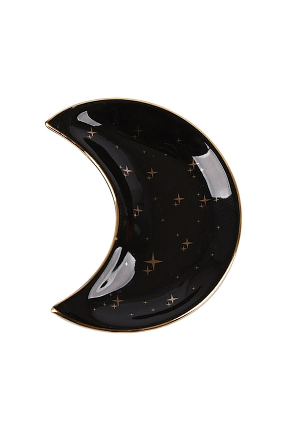 Moon Shape Decorative Jewelry Dish Ceramic Engagement Rings Trinket Dish Wedding Decor