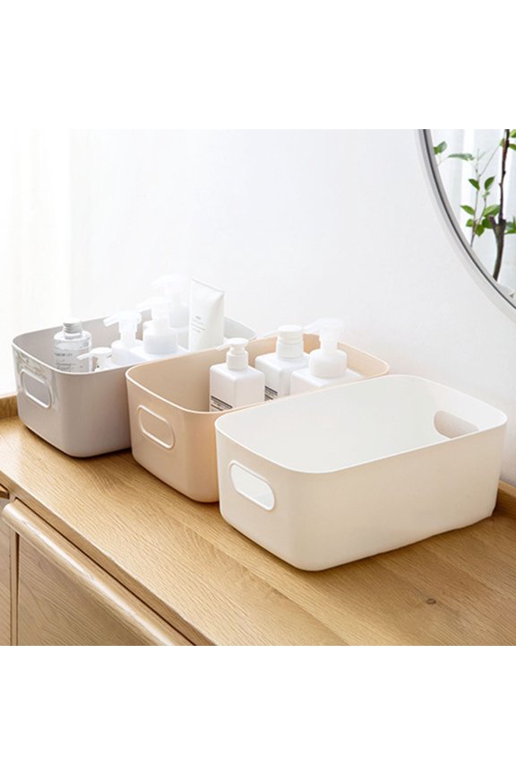 Multi-Compartment Storage Box, White, 3 Pack