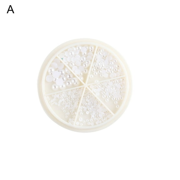 UDIYO Multicolor Half Round 3D Imitation Faux Pearl DIY Nail Art Decals Manicure Decor