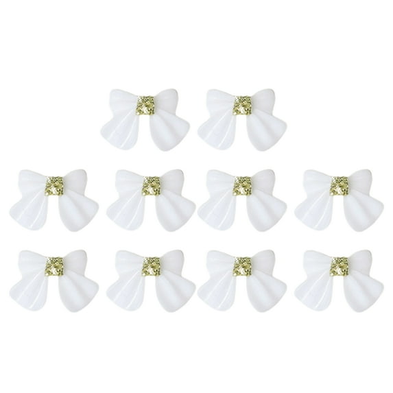 UDIYO Nail Art Decoration Easy to Remove 3D Effect Lightweight Gummy Glitter Rhinestones Bowknot Art Decoration for Girls