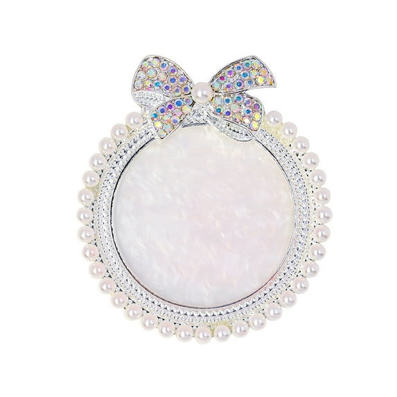 UDIYO Nail Art Palette Faux Pearl Design Sparkling with Bow-knot Vivid Color Stunning Visual Effect Decorative Resin Round False Nail Tips Mixing Color Drawing Palette for Nail Sal