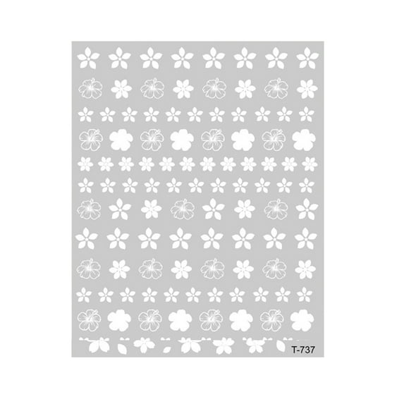 UDIYO Nail Art Sticker Self-adhesive White Flower Decal Ultra Thin Nails Art Tip Decoration 2D Sticker Manicure Supplies