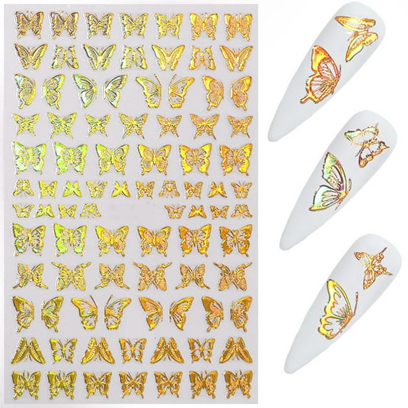 UDIYO Nail Decal Butterfly Shape Manicure Accessories PET DIY Manicure Nail Decal for Nail Art Salon