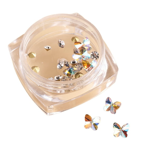 UDIYO Nail Decoration Plentiful Quantity Sparkling Surface Glass Drill Colorful Shining Butterfly Style DIY Nail Art Ornament Beauty Supplies