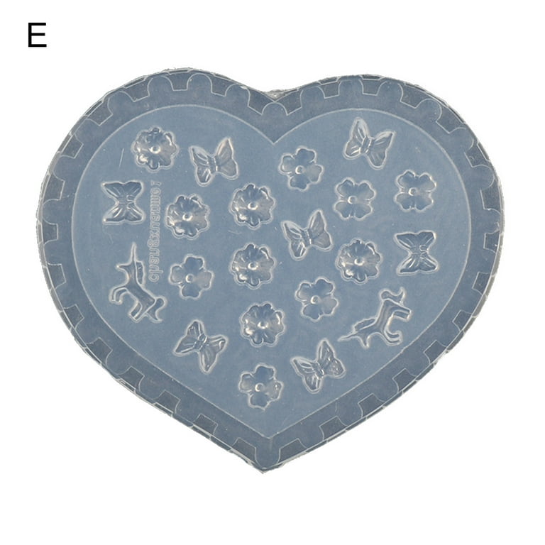 Udiyo Nail Mold Heart-Shaped 3D Patterns Silicone Nail Art Silicone Mold DIY Craft Decoration Tools for Salon